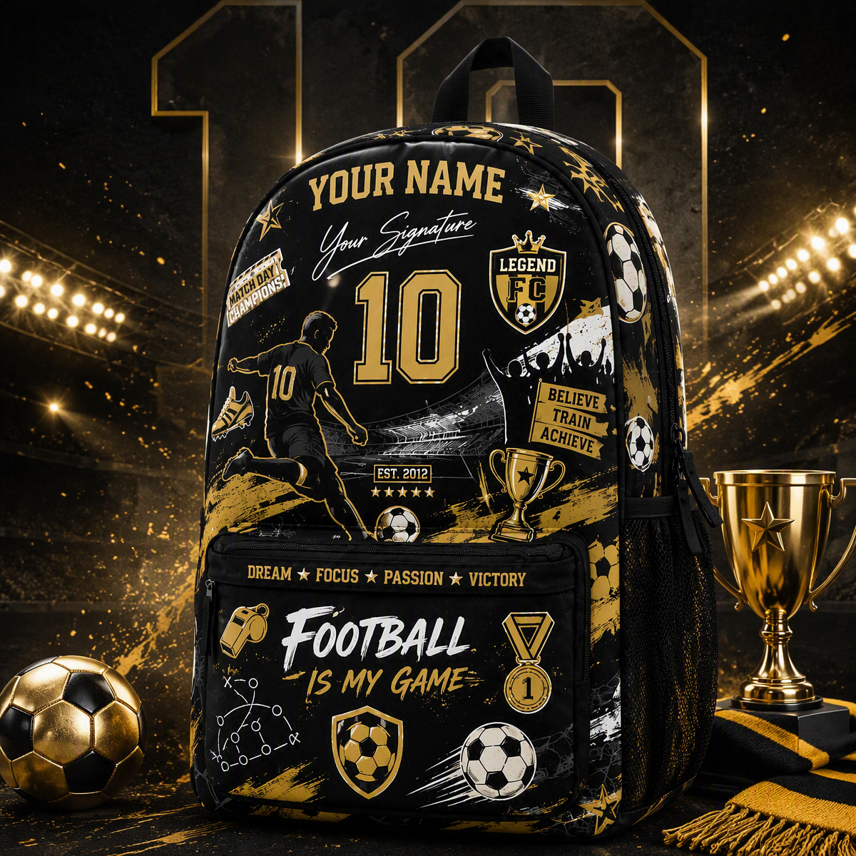 Custom Soccer Backpack: Personalized Sports Fan School Bag - auphotoblanket