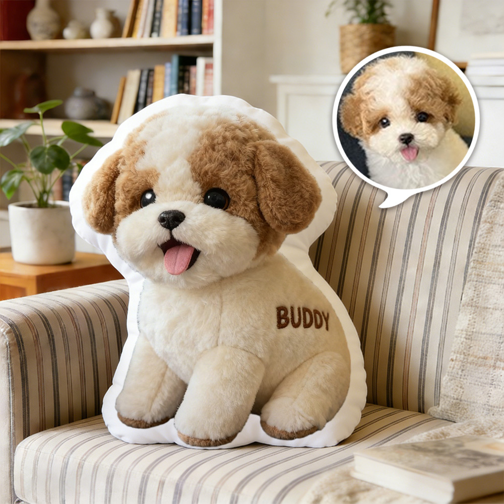 Personalized pet photo plush pillow