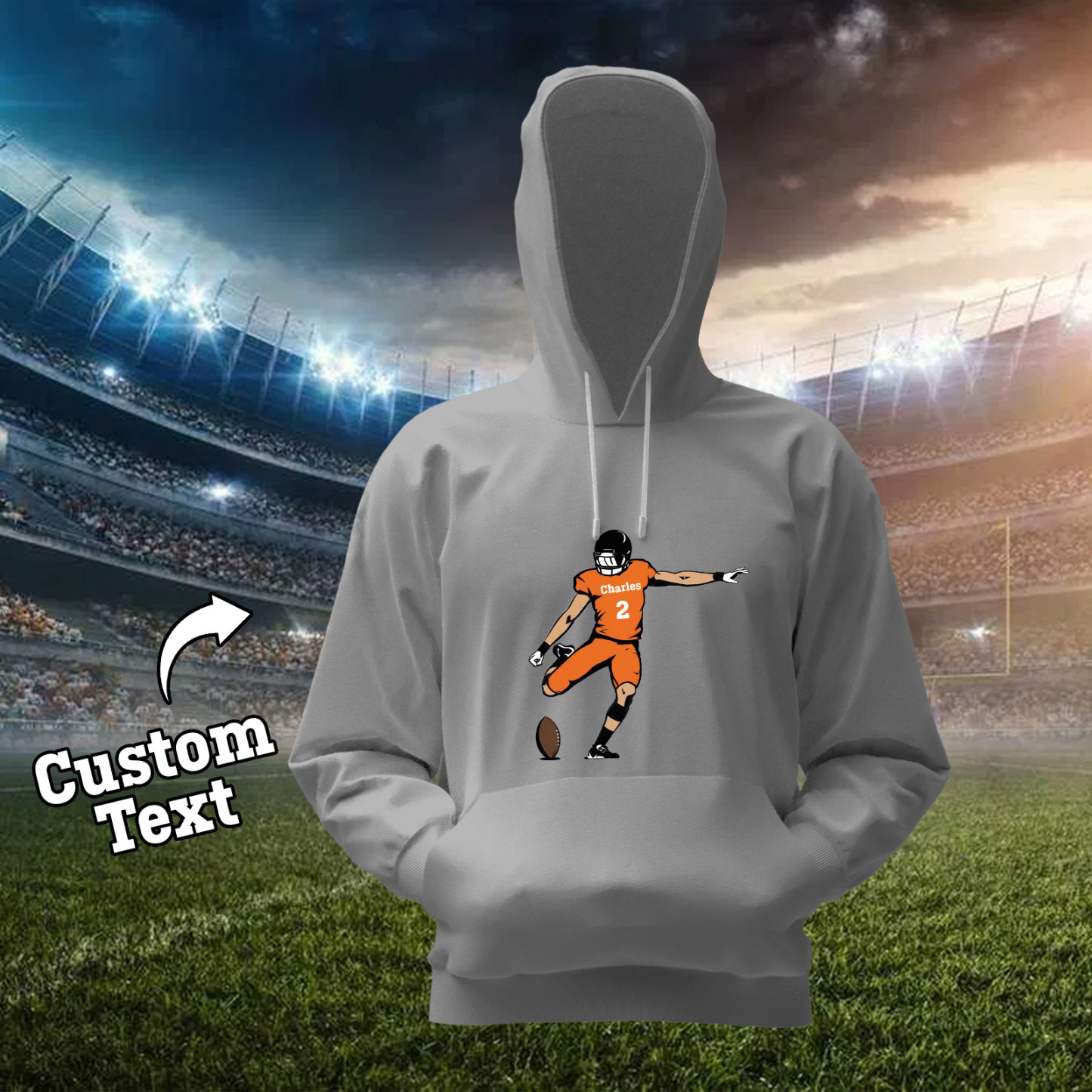 Shine On Game Day - Custom Glitter Football Player Hoodie T-shirt - auphotoblanket