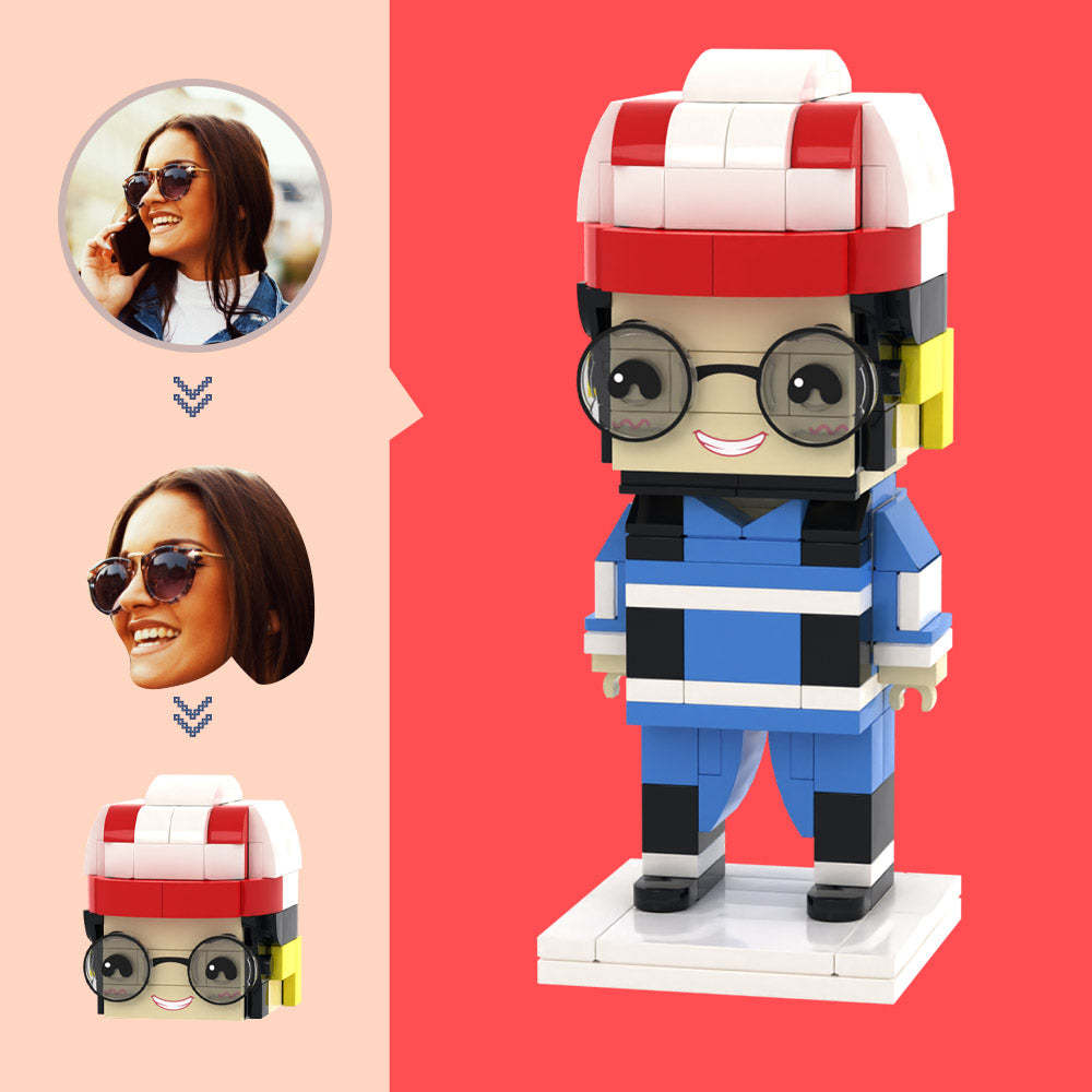 Customized Head Engineer Figures Small Particle Block Toy Customizable Brick Art Gifts - auphotoblanket