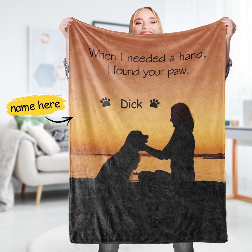 Personalised Pet Name Blanket Dog Lover Gift Custom Pet Blanket