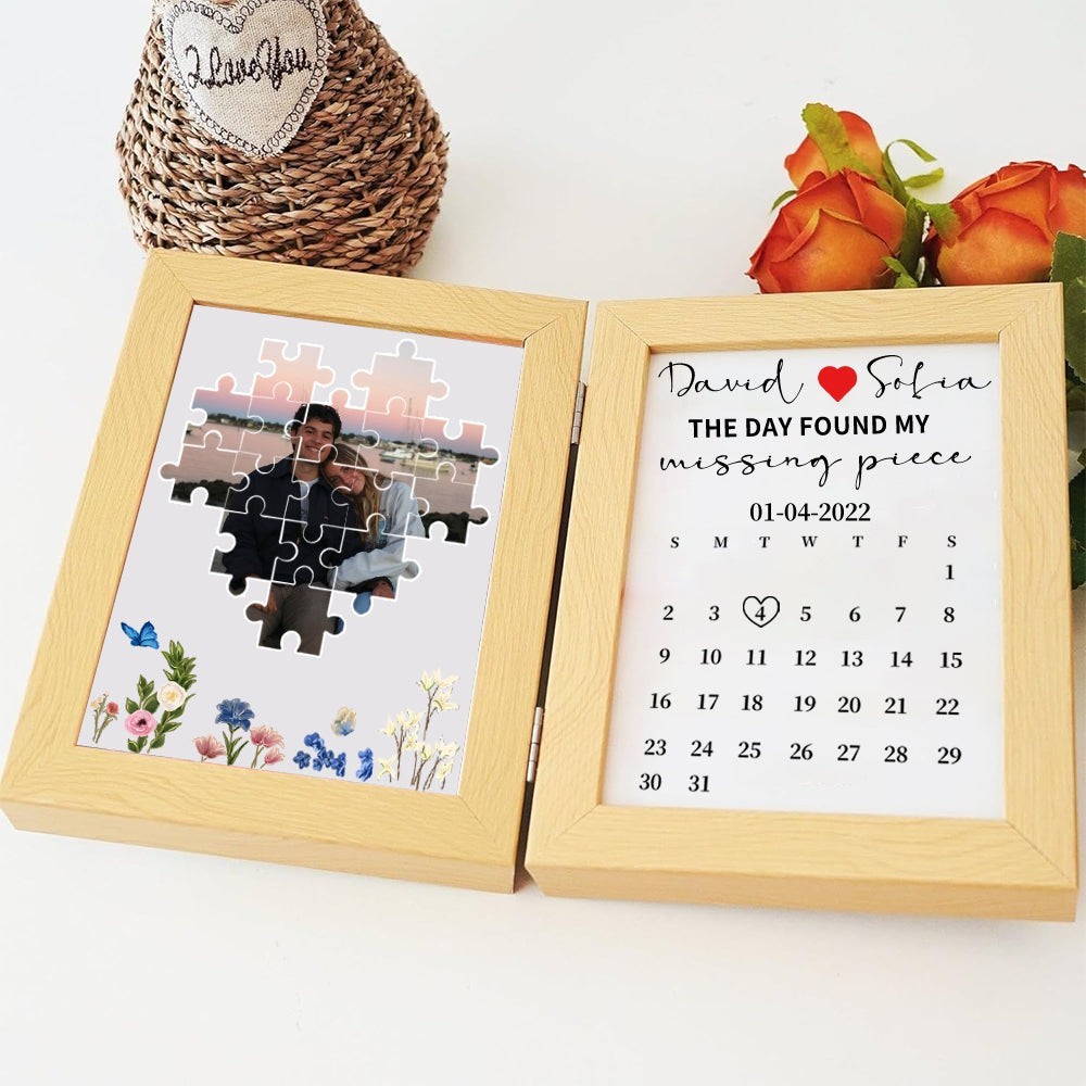 Custom Photo Frame The Day I Found My Missing Piece Puzzle Photo Frame Couple Gifts - auphotoblanket