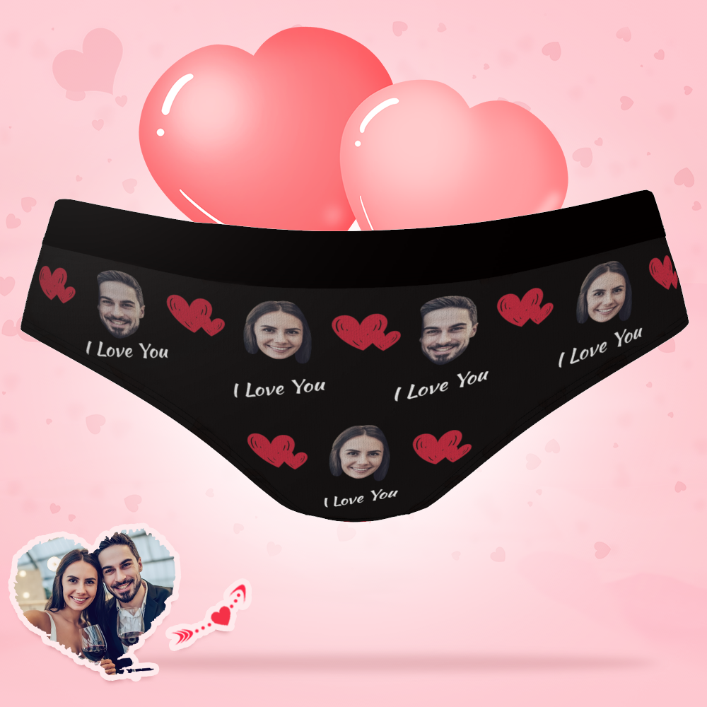 Women Panties Printed Face Oreo Love Heart Panties