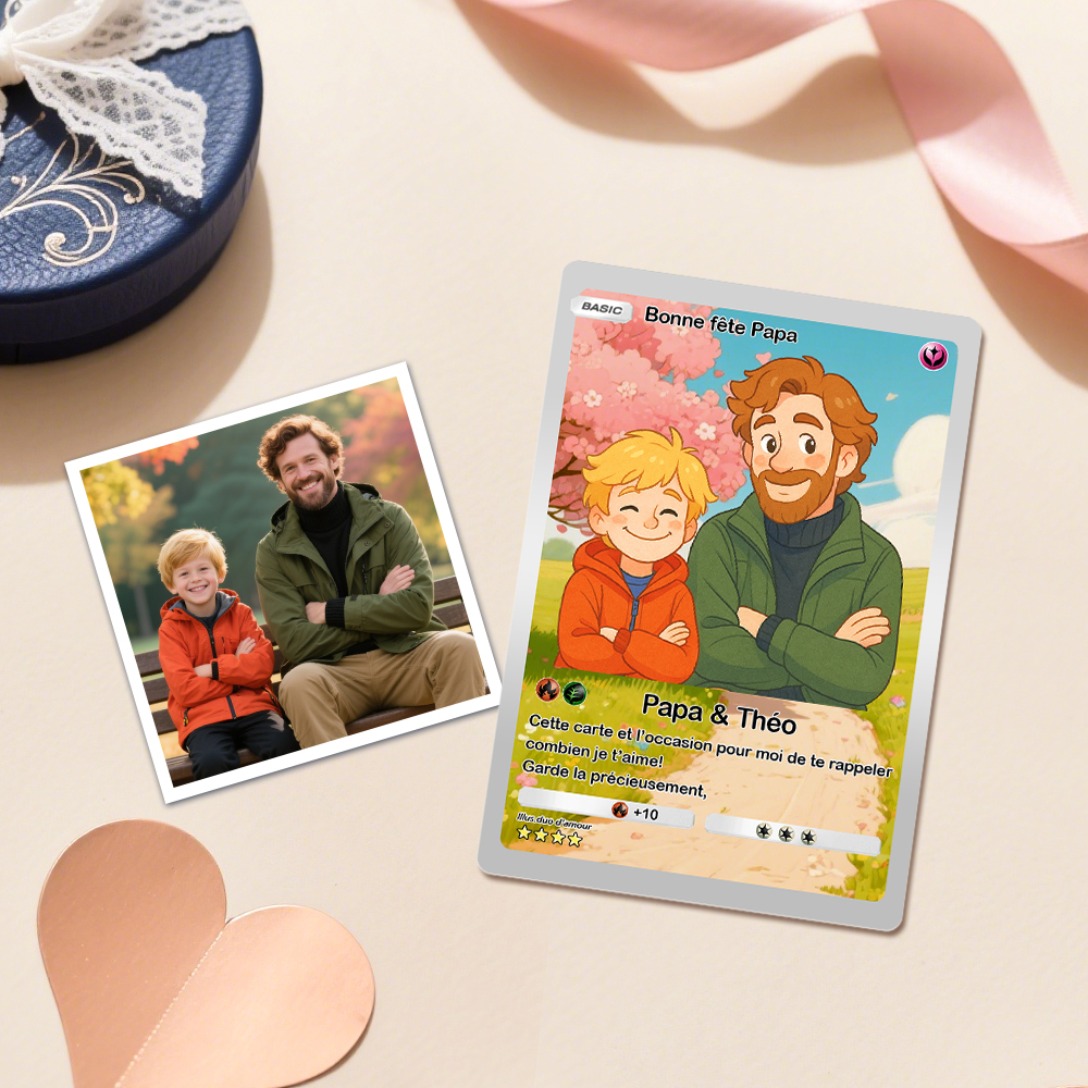 Custom Anime Acrylic Card Personalized Love Gift for Anniversary, Valentine's Day or Birthday - auphotoblanket