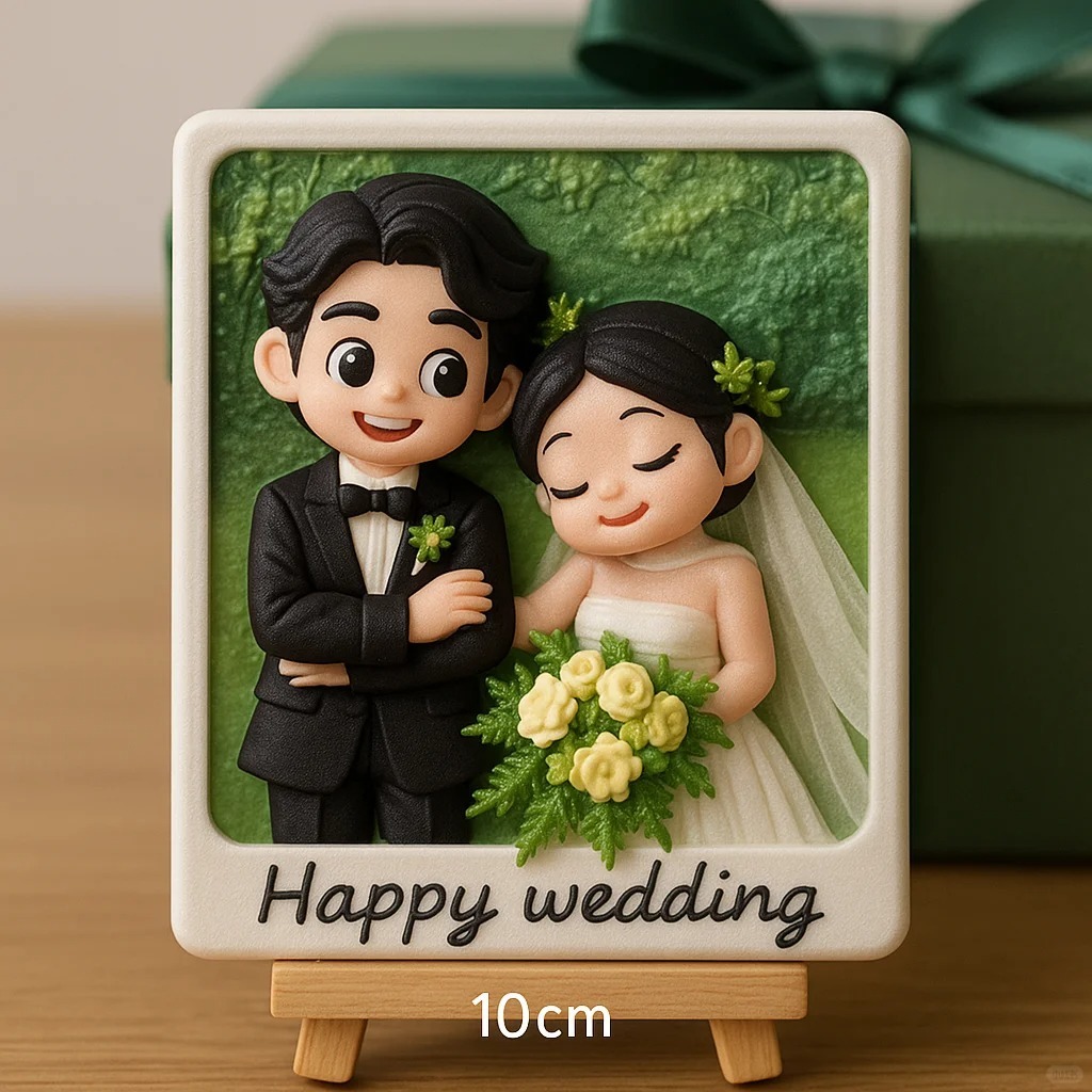 Custom 3D Wedding Figurine Personalized Bride and Groom Sculpture Unique Couple Keepsake Gift - auphotoblanket