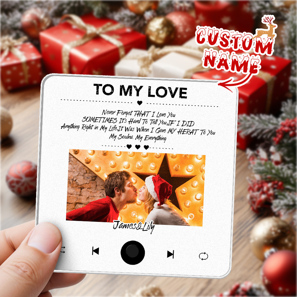 Custom Fridge Magnet with Photo & Music - Choose Your Music Christmas Gifts - auphotoblanket