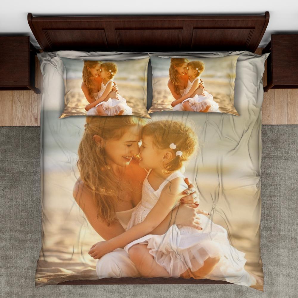 Custom Doona Cover Bedding Sheets Polyester Fibre Personalised Photo Quilt Cover & Pillowcases-The Beach Sheets