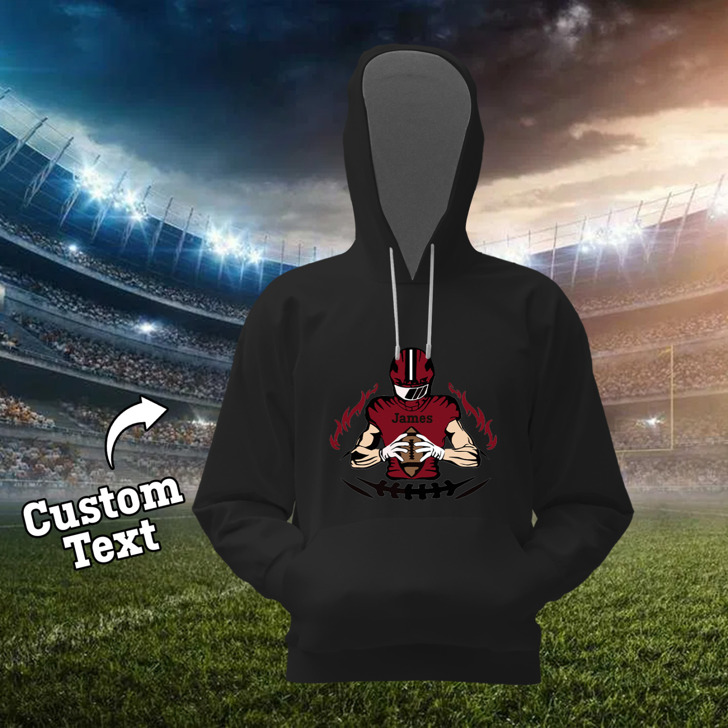 Shine On Game Day - Custom Glitter Football Player Hoodie T-shirt - auphotoblanket