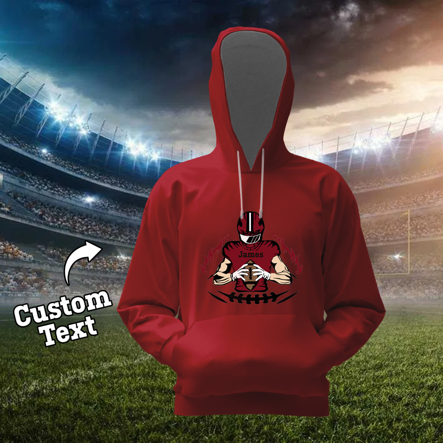 Shine On Game Day - Custom Glitter Football Player Hoodie T-shirt - auphotoblanket
