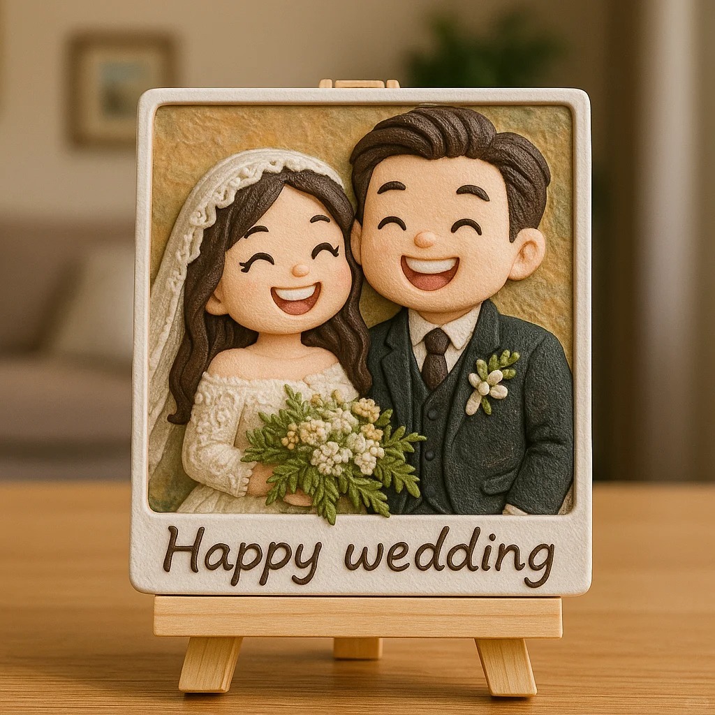 Custom Wedding Figurine 3D Printed Couple Gift Unique Bride and Groom Keepsake Romantic Personalized Wedding Decoration - auphotoblanket
