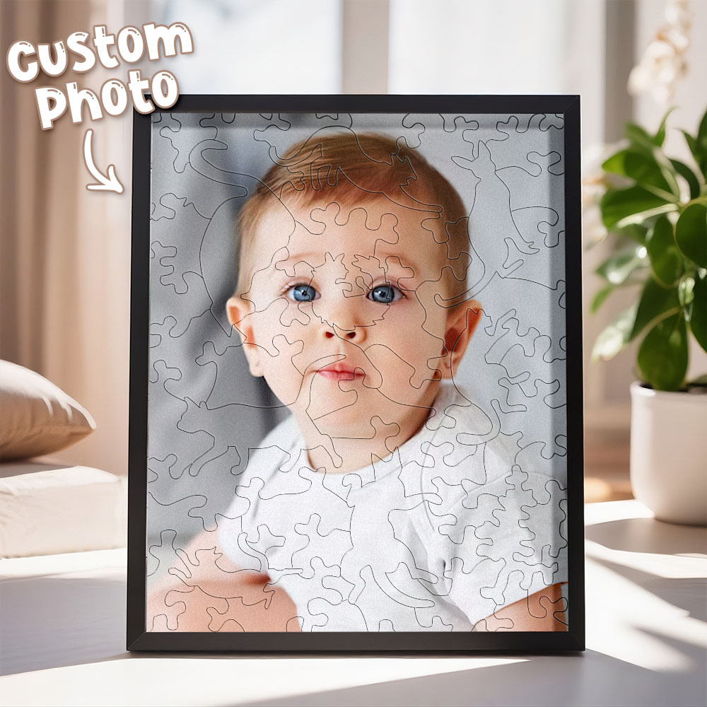 Custom Cat Photo Puzzle Frame Personalized Wooden Cat Shaped Jigsaw Best Gift Ever for Cat Lovers