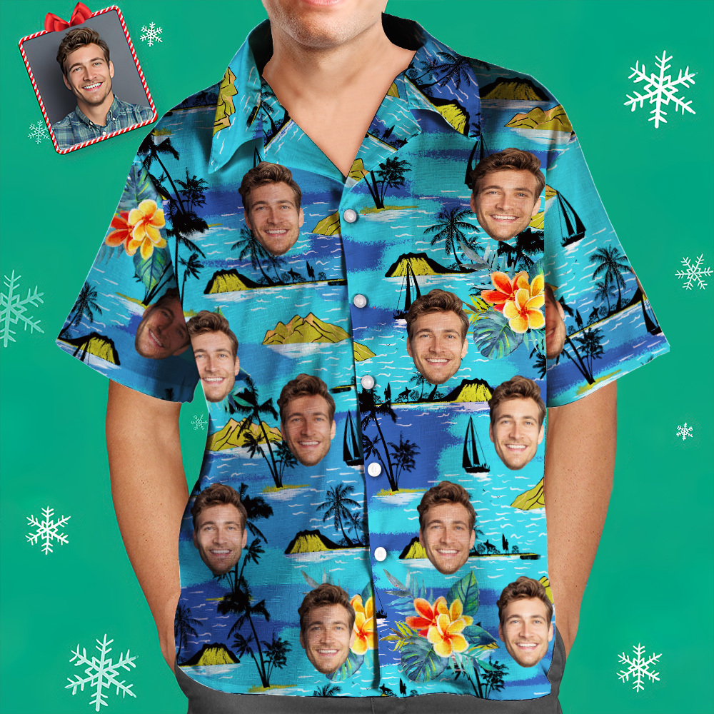Christmas Gift Custom Hawaiian Shirts Mountains Personalized Aloha Beach Shirt For Men - auphotoblanket