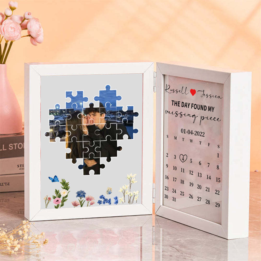Custom Photo Frame The Day I Found My Missing Piece Puzzle Photo Frame Couple Gifts - auphotoblanket
