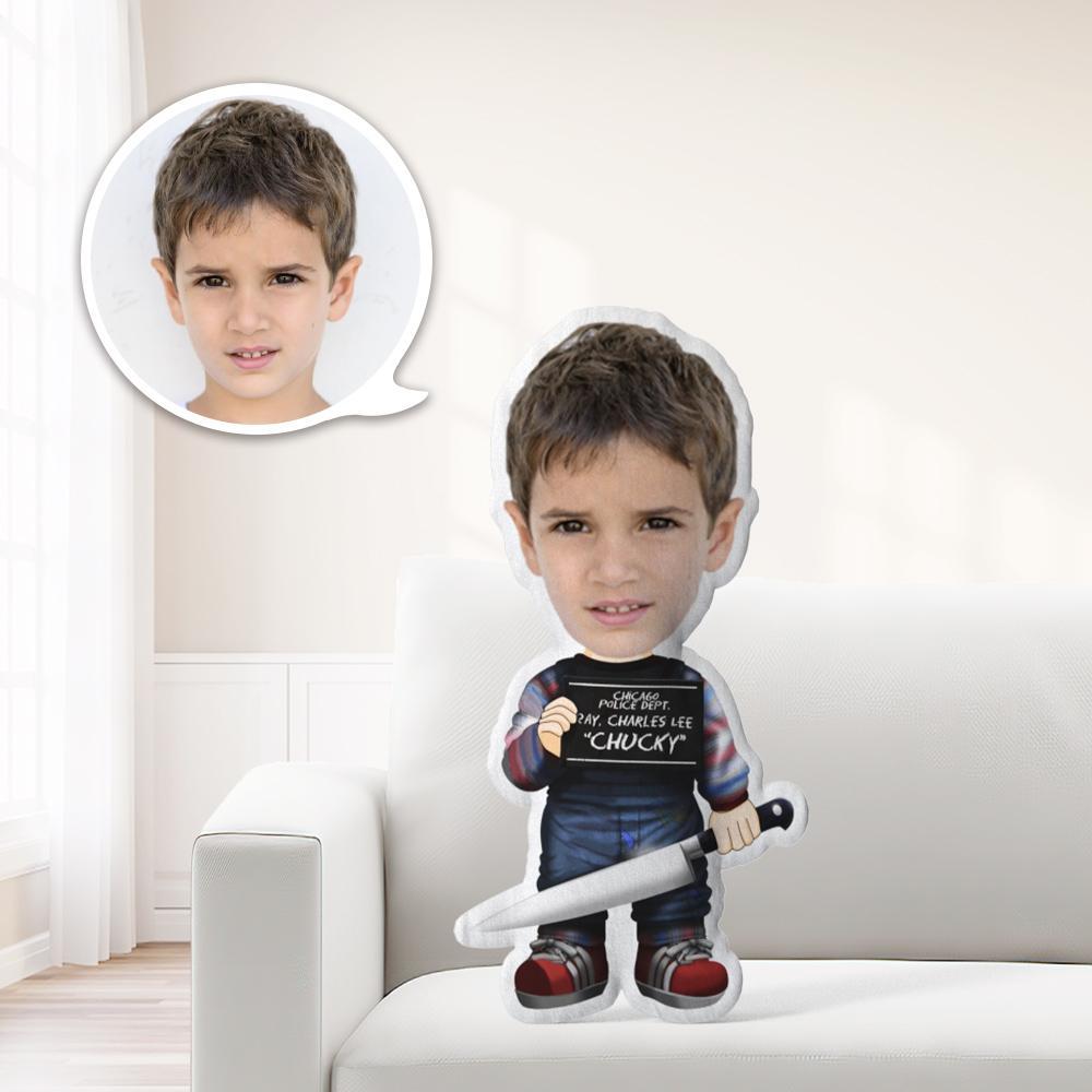 Photo Pillow Face Pillow Personalized Pillow Custom Pillow Minime Pillow Doll Knife Man Halloween - auphotoblanket