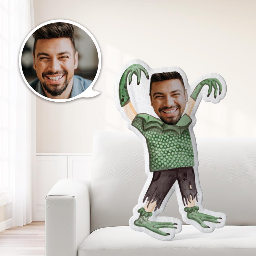 Photo Pillow Face Pillow Personalized Pillow Custom Pillow Minime Pillow Doll Green Dress Monster Halloween - auphotoblanket