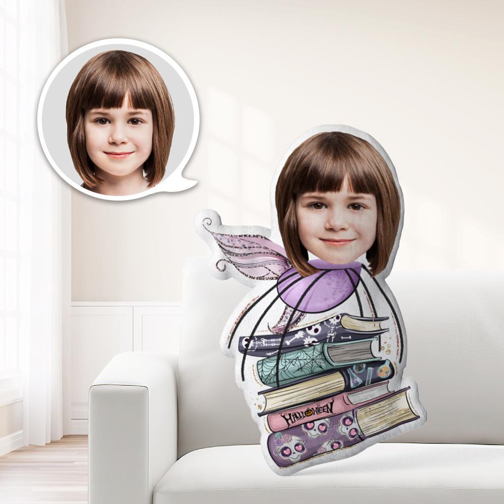 Photo Pillow Face Pillow Personalized Pillow Custom Pillow Minime Pillow Doll Butterfly Holding Book Halloween