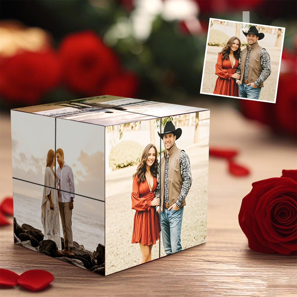 Custom Photo Cube Flipping Photo Cube Picture Cube Valentine's Day Gifts - auphotoblanket