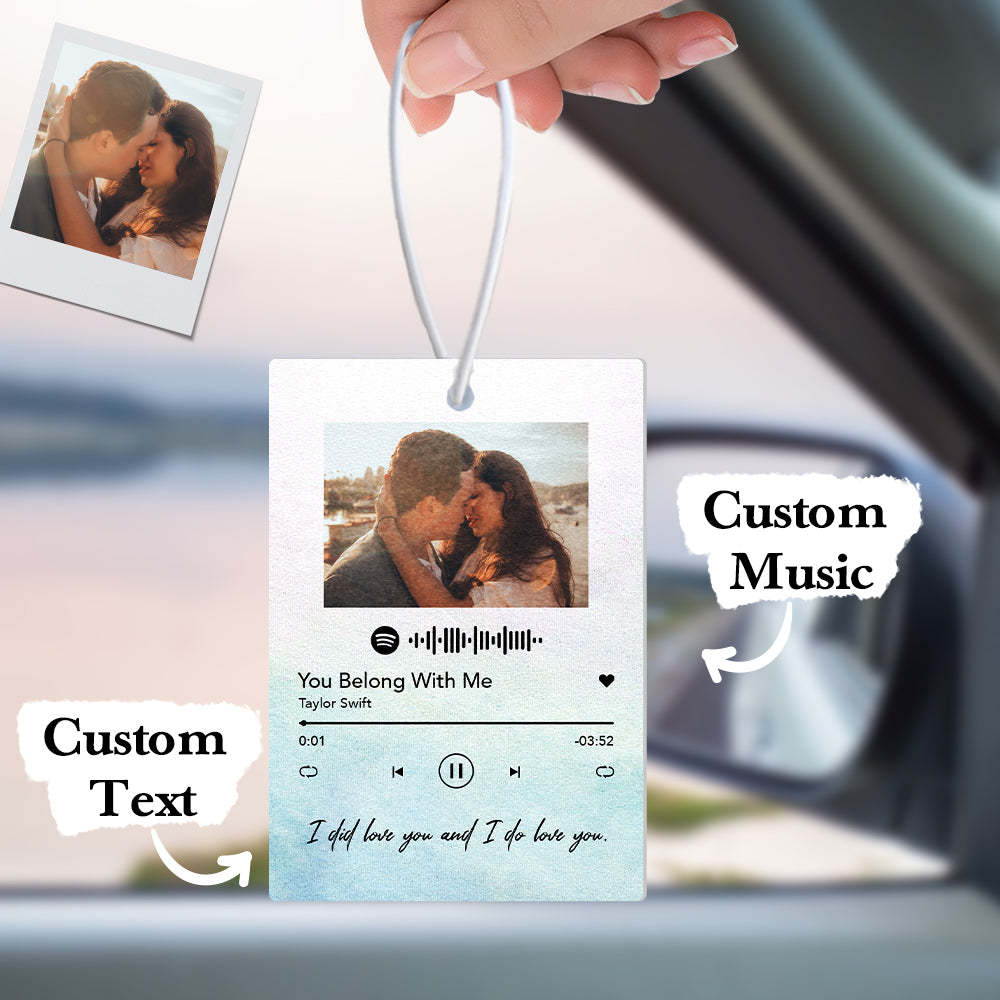 Custom Spotify Car Air Freshener Personalized Photo Music Song Air Freshener Gifts for Him - mycustomtirecover