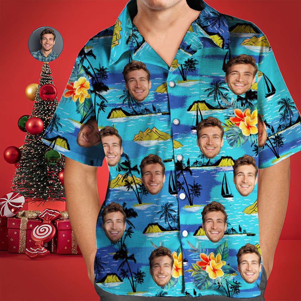 Christmas Gift Custom Hawaiian Shirts Mountains Personalized Aloha Beach Shirt For Men - auphotoblanket