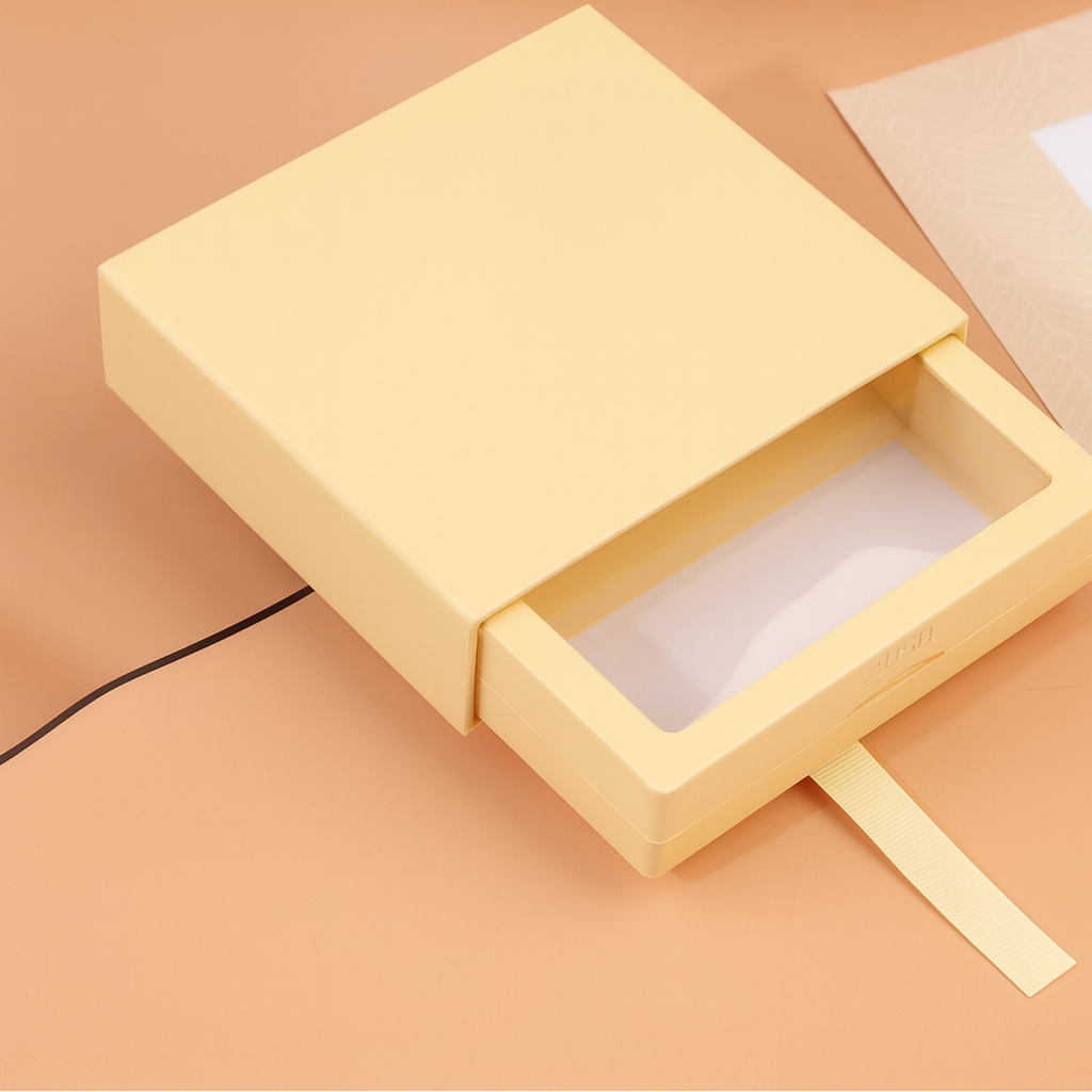 Drawer-style Packaging Box-Yellow-9*9cm - auphotoblanket