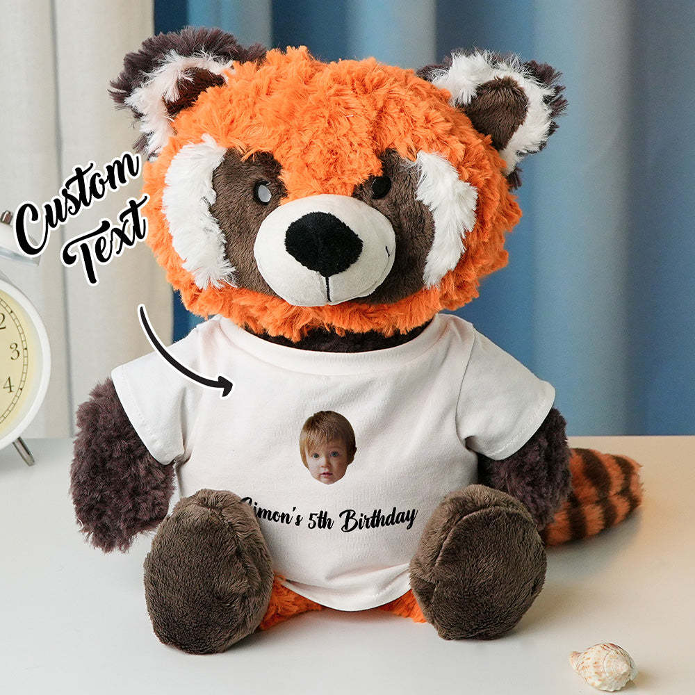 Personalized Animal Plush Stuffed Toy Birth Announcement Custom Photo Text Gift for Baby Shower - auphotoblanket