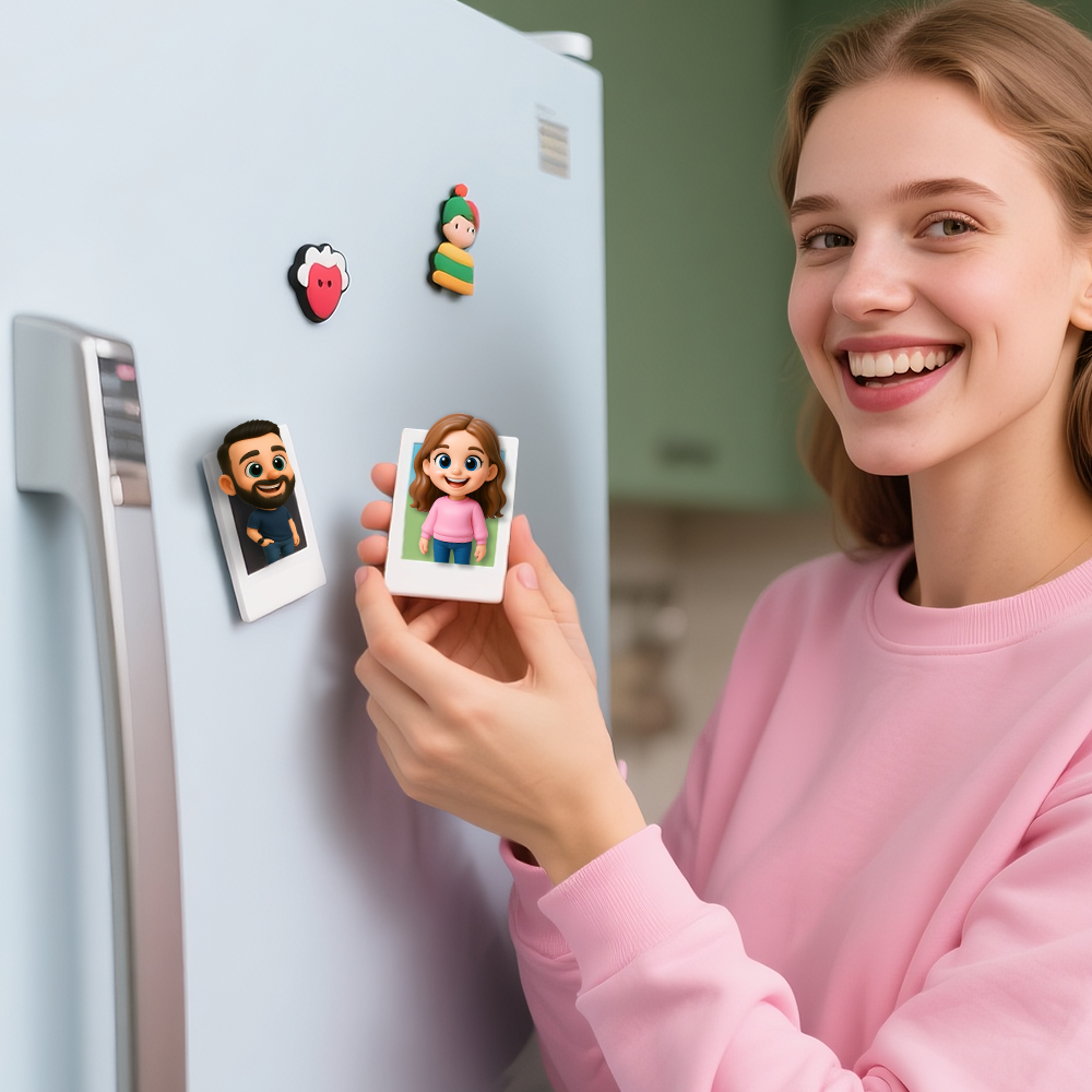 Personalized 3D Cartoon Character Magnet from Picture Custom Magnetic Decoration Gift Idea - auphotoblanket