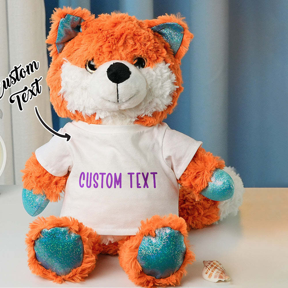 Personalized Animal Plush Stuffed Toy Birth Announcement Custom Photo Text Gift for Baby Shower - auphotoblanket
