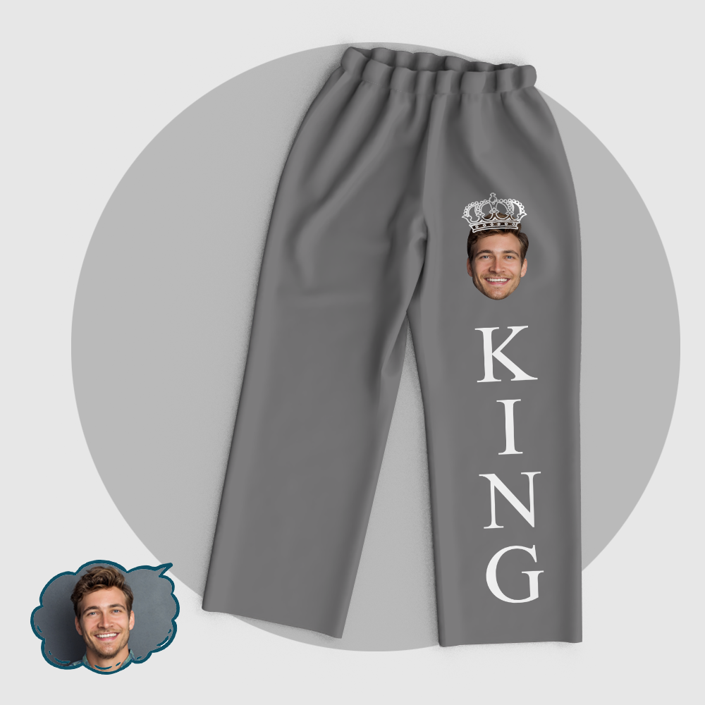 Personalized Men's King Pajamas Set Add Your Photo - auphotoblanket