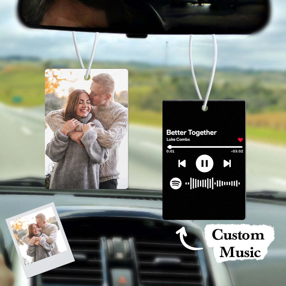Custom Spotify Code Car Air Freshener Music Song Air Freshener Gifts for Him - mycustomtirecover