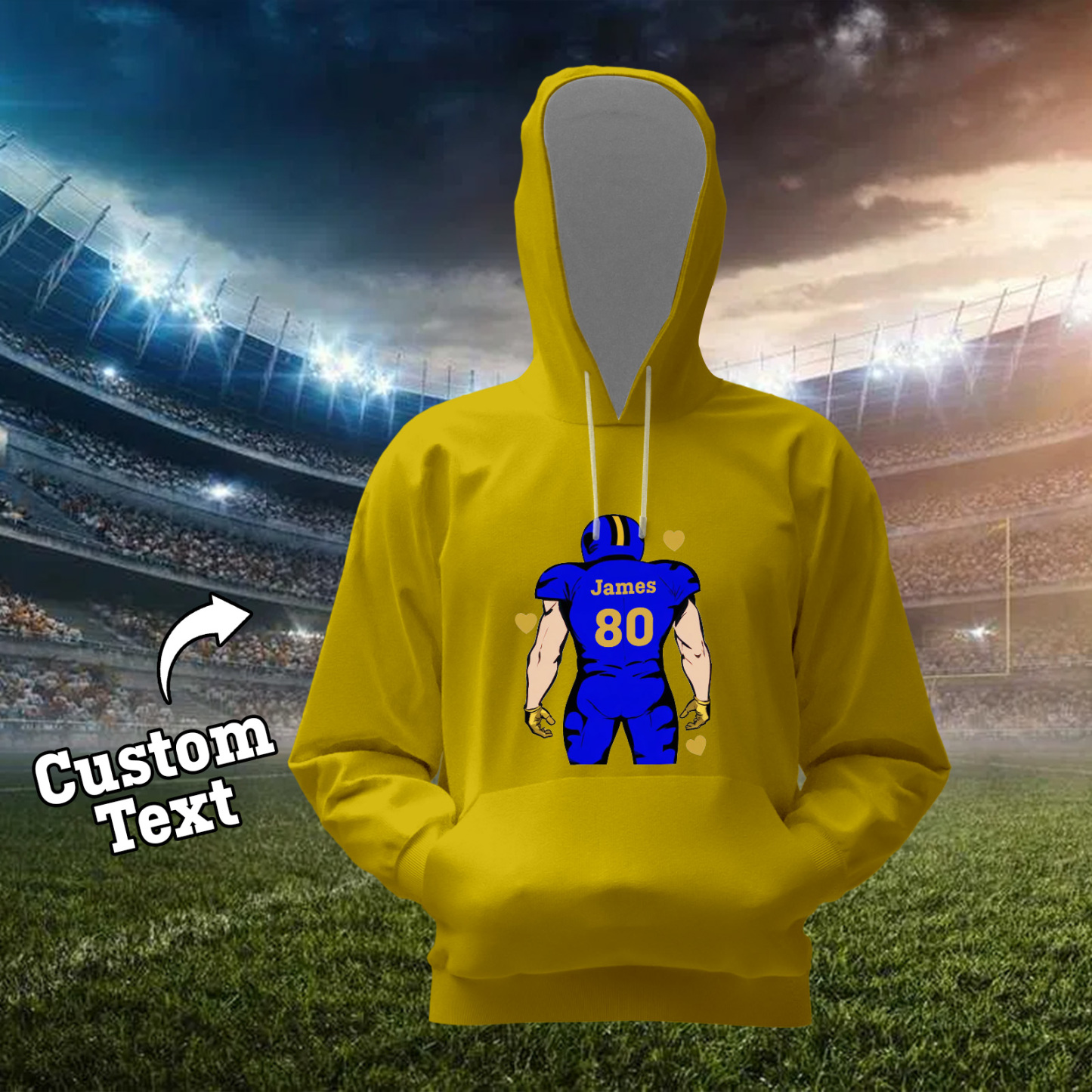 Shine On Game Day - Custom Glitter Football Player Hoodie T-shirt - auphotoblanket