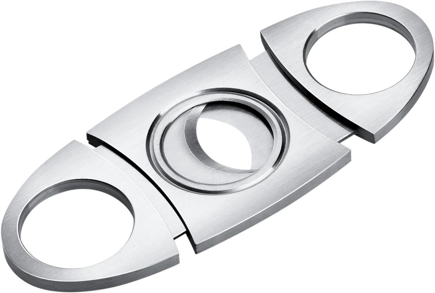 Cigar Cutter Stainless Steel Double Finger Double Blade Oval - auphotoblanket