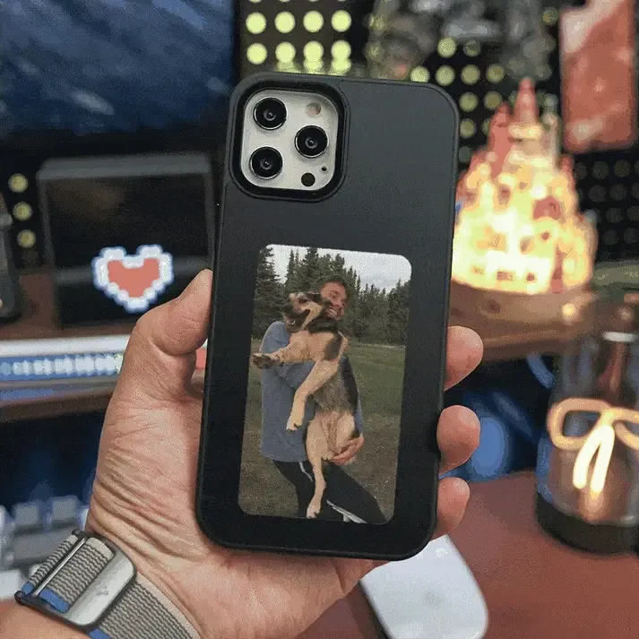 Personalized Custom Phone Case with E Ink Display Special Gift Idea Unique DIY Design - auphotoblanket