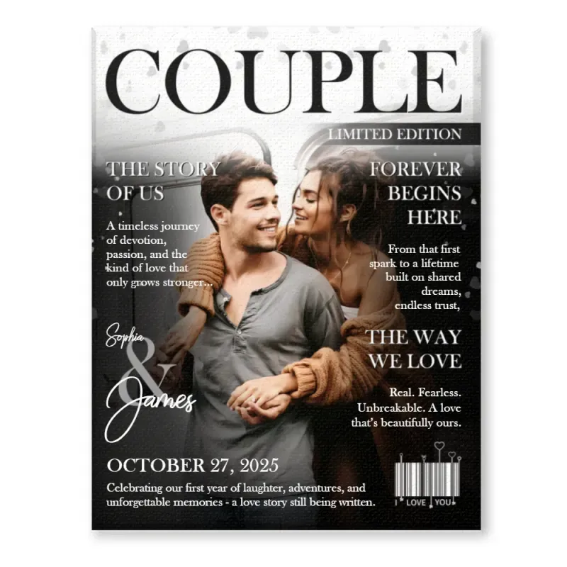 Personalized LOVE STORY Magazine for Couples on Valentine's Day - auphotoblanket