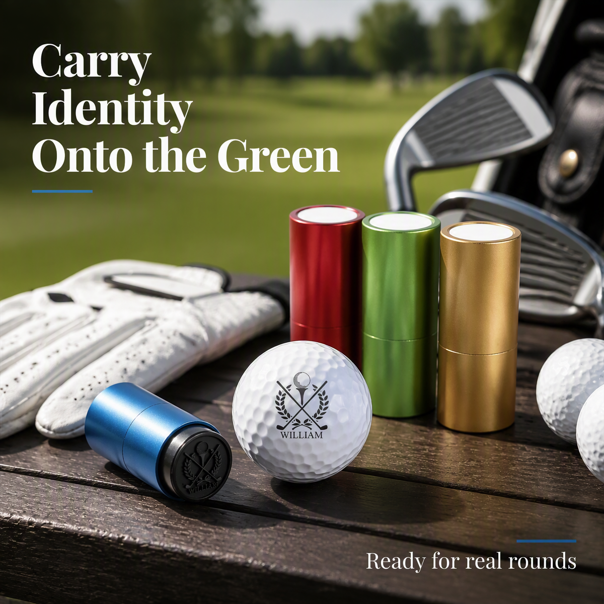 Custom Golf Ball Stamp Personalized Quick-Drying Waterproof Golf Ball Marker, Unique Name & Logo Stamper, Ideal Golf Gift for Men & Avid Golfers - auphotoblanket