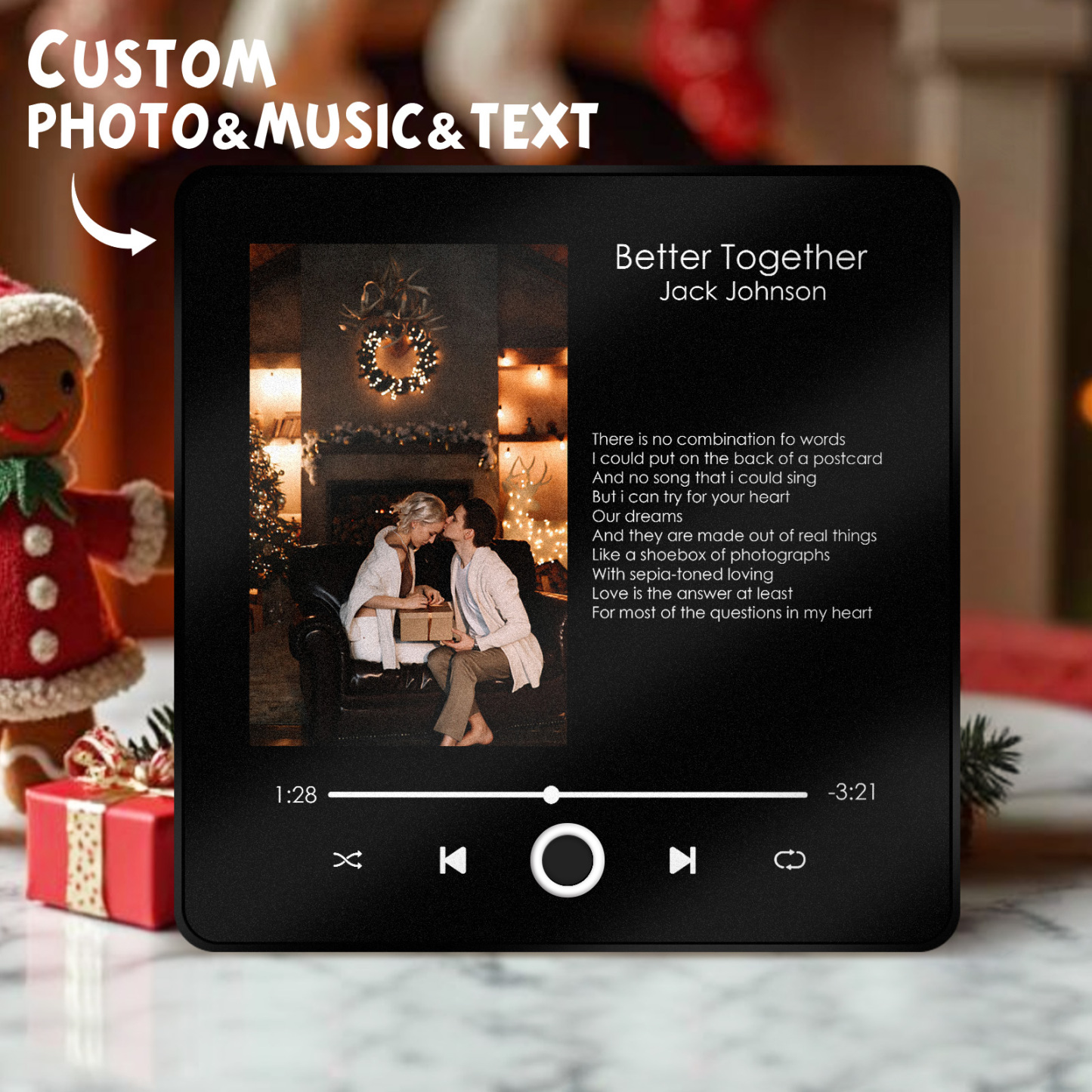 Customized Album Fridge Magnet Personalized Music Fridge Magnet Can Play Songs Christmas Gift - auphotoblanket