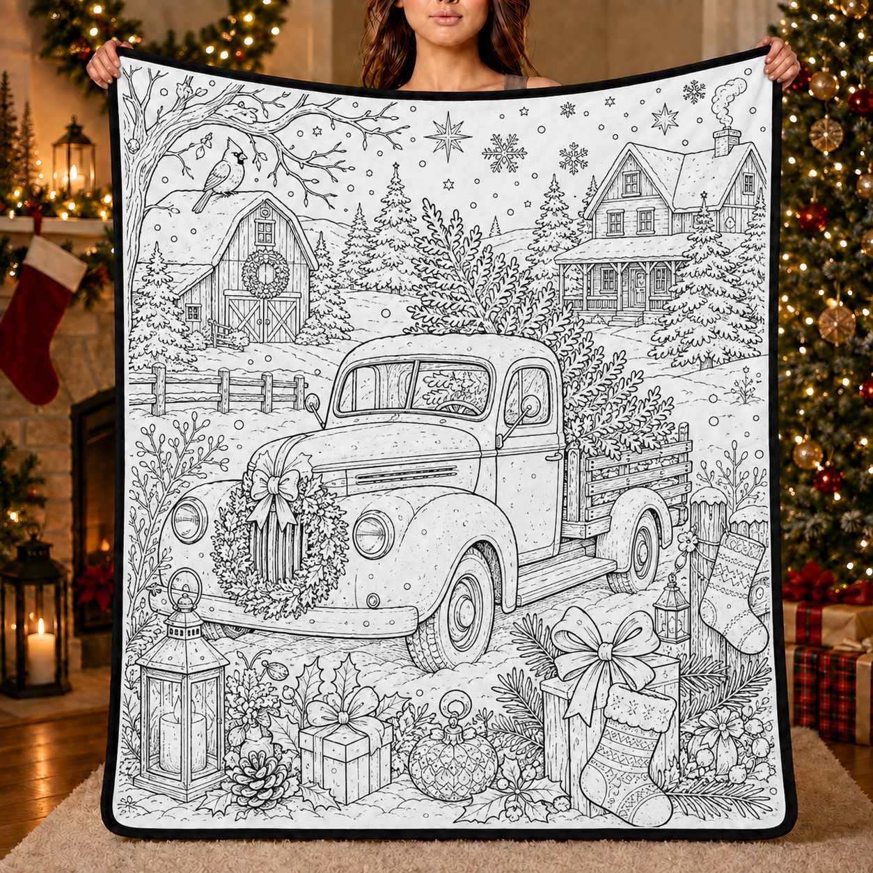 DIY Drawing Blanket (Optional 24-Color Marker Set) Create Your Art Blanket Washable Keepsake Blanket for Kids & Adults - auphotoblanket