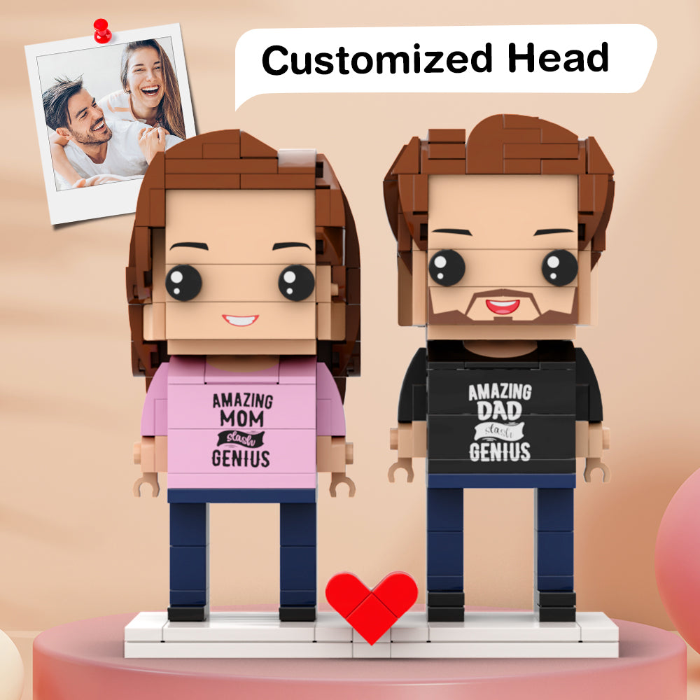 Amazing Mom And Dad Matching Shirt Gift Brick Figures Personalized Couples Brick Figures Small Particle Block Gift For Parents On Valentine's Day