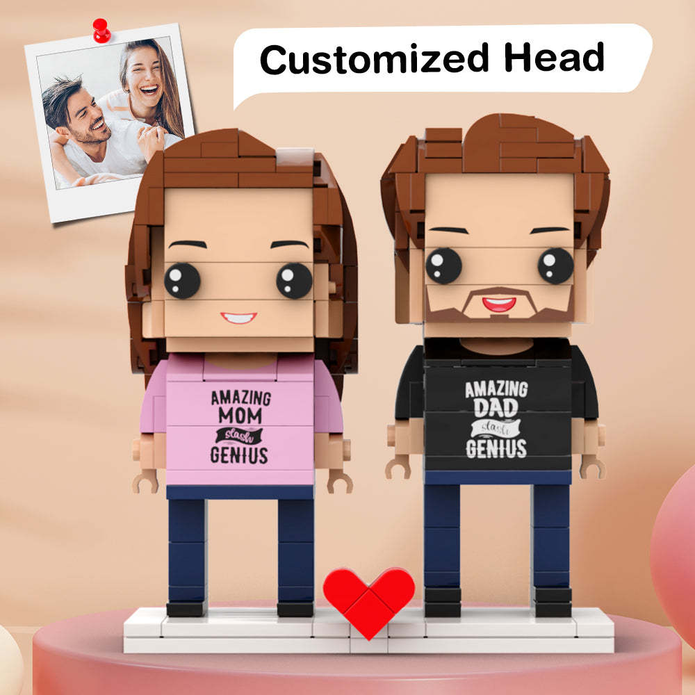 Amazing Mom And Dad Matching Shirt Gift Brick Figures Personalized Couples Brick Figures Small Particle Block Gift For Parents On Valentine's Day - auphotoblanket