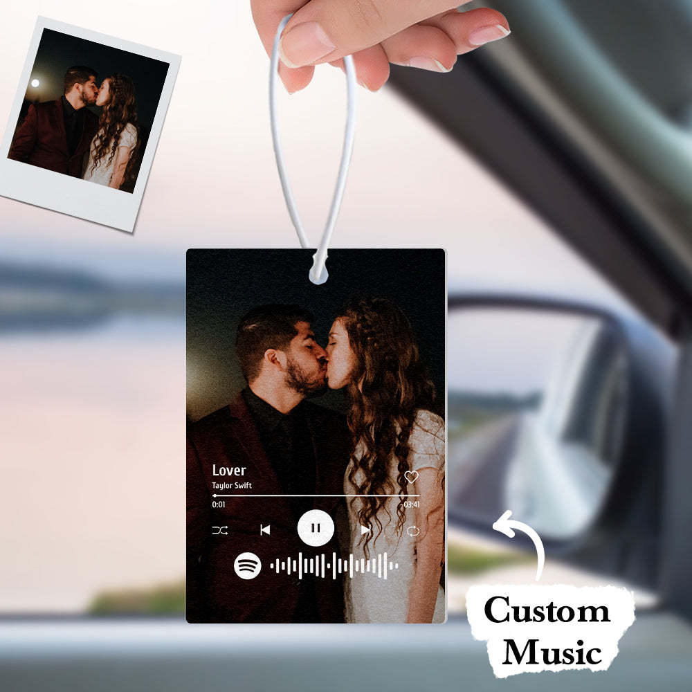 Custom Spotify Code Car Air Freshener Rearview Mirror Ornament Air Freshener Gifts for Him - mycustomtirecover