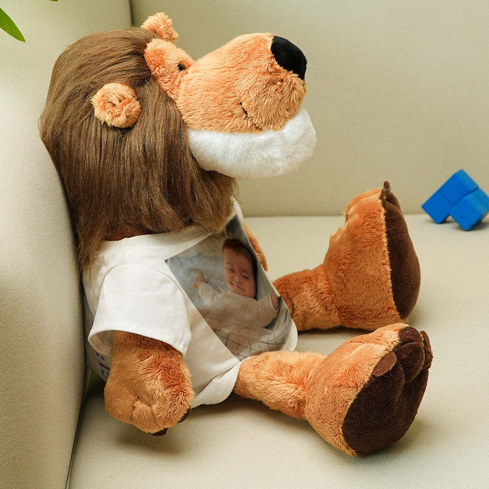 Custom Personalized Animal Plush Stuffed Toy Birth Announcement Gift for Baby Shower - auphotoblanket