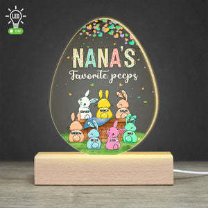Nana's Favorite Peeps Personalized Led Light, Gift For Grandma, Easter Day Gift, Grandma's Little Rabbits
