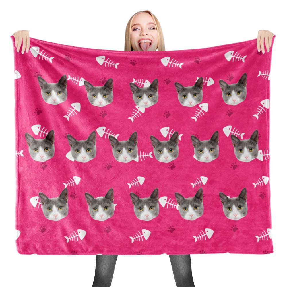Custom Cat Blankets Personalised Pet Blankets Face Photo Blanket