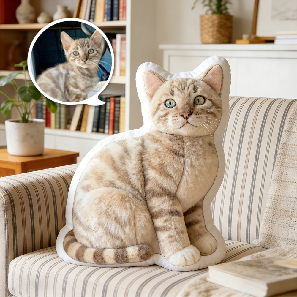 Personalized pet photo plush pillow