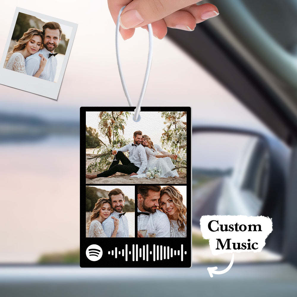 Personalized Photo Spotify Car Air Freshener Custom Music Song Air Freshener Gifts for Lovers - mycustomtirecover