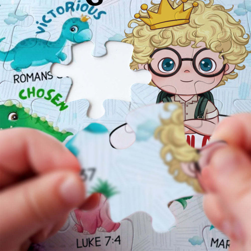 Personalized Jigsaw Puzzle - HAPPY BIRTHDAY | Gift for Grandkids - Kids Christmas Gift - auphotoblanket