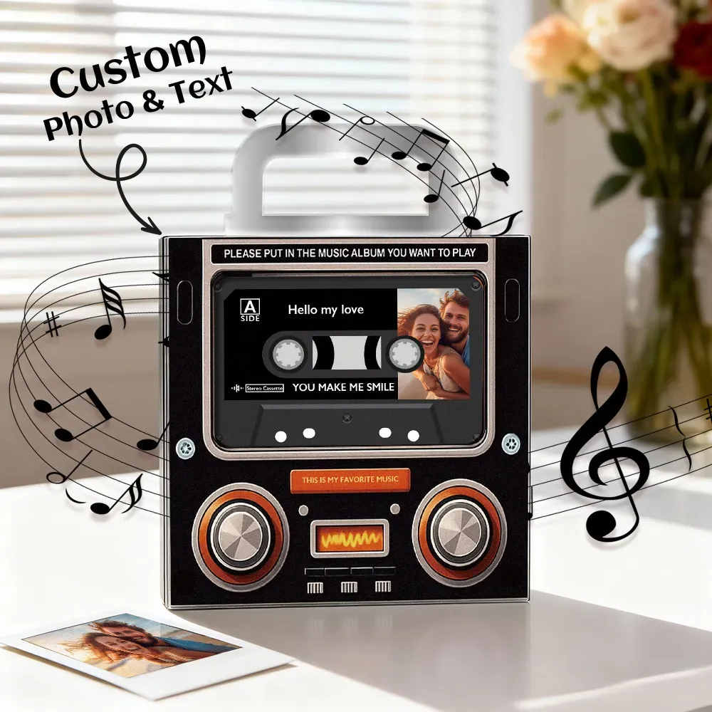Music MixTape Fridge Magnet NFC Cassette-Shaped | NFC-Enabled Auto-Play 1 Song Acrylic Decor MixTape No Phone Needed Anniversary Gift for Couples - auphotoblanket