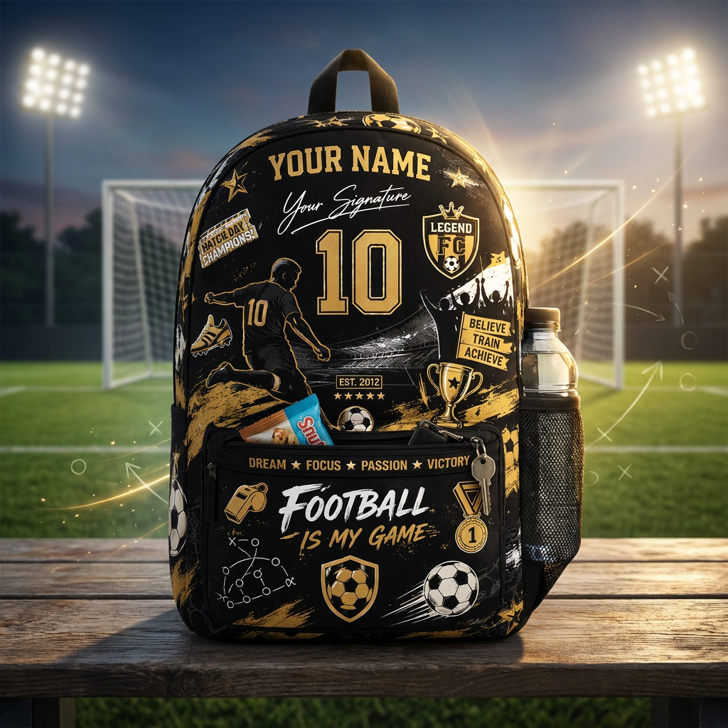 Custom Soccer Backpack: Personalized Sports Fan School Bag - auphotoblanket