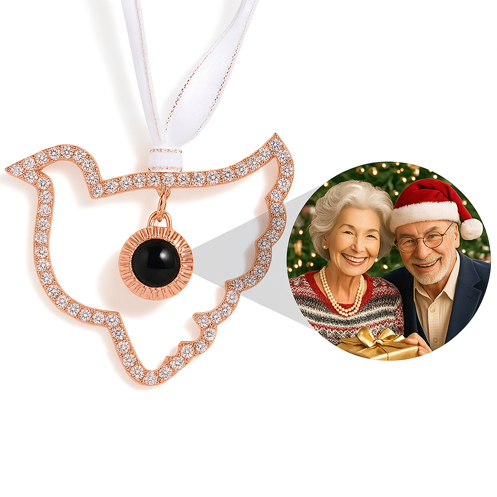 Personalized Pink Snowflake Photo Ornament Custom Projection Ornaments Christmas Gifts - auphotoblanket