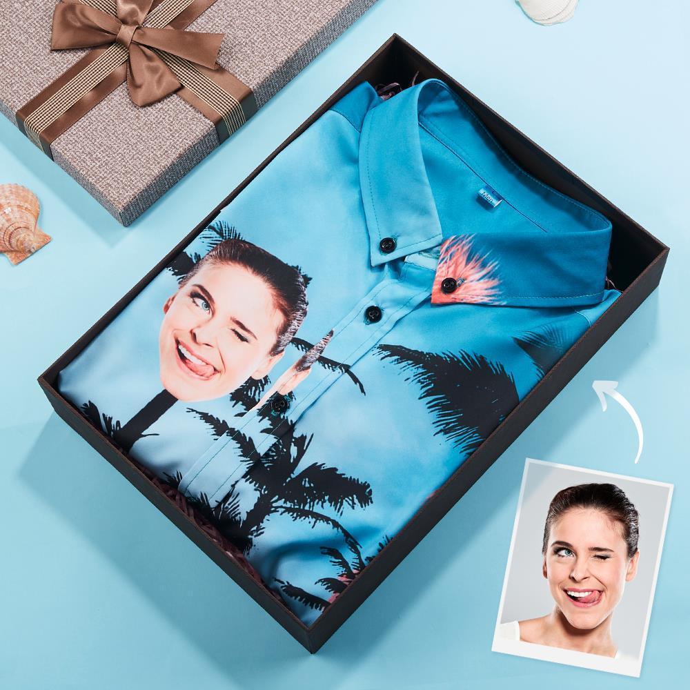 Custom Face Men's Hawaiian Shirt Avocado