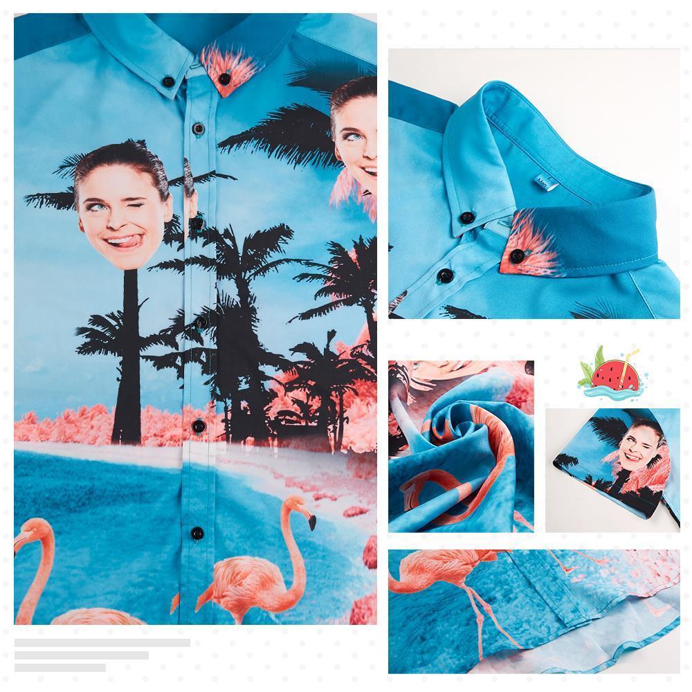 Custom Face Men's Hawaiian Shirt Avocado